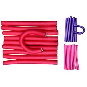 Brussels08 10 stuks flexibele schuimspons haarkrulspelden Flexi haarroller set haarschuim krultang haarstyling makers buigend schuim krullende rollen staven rollen spiraalvormige krullen voor thuis