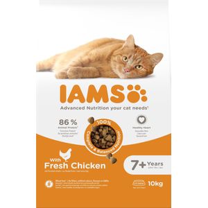 10 kg Iams Senior kattenvoer met verse kip