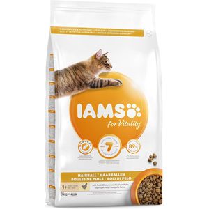 IAMS Bontbellen droogvoer met verse kip voor katten, 1 + 3 kg