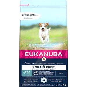 Eukanuba - Honden Droogvoer - Hond - Euk Grainfree Ocean Fish Adult S/m Breed 3kg - 1st