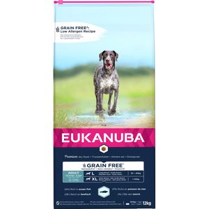 Eukanuba Grain Free Adult Large Dogs mit Lachs - Sparpaket: 2 x 12 kg