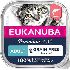 16x Eukanuba Zalm Pate Graanvrij Adult Kat 85 gr