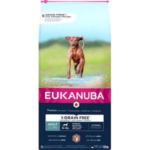 Eukanuba Hondenvoer Graanvrij Hert Adult All Sizes 12 kg