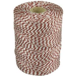 Touw muller katoen 180 meter rood/wit | Rol a 1 stuk