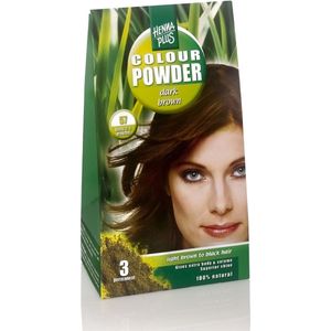 Hennaplus - Colour Powder - Haarkleuring - Donkerbruin - 100% Natuurlijke Ingrediënten