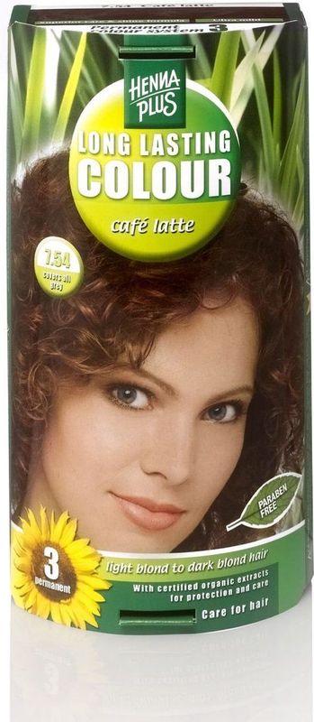 Hennaplus - Long Lasting Colour - 7.54 Cafe Latte - Haarkleuring