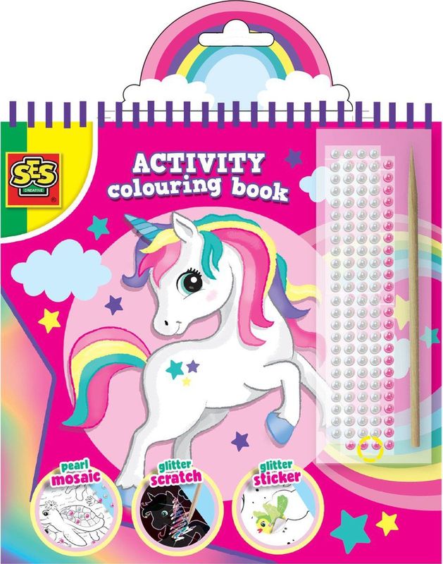 SES Doe Kleurboek Glitter 3 in 1
