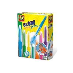 SES - Blow Airbrush Pens - 7 Stuks - Blaasstift - Blaaspen - Goed Uitwasbaar