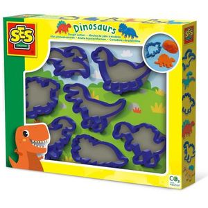 SES Creative - Dino Klei Vormen - 7 stuks - Verschillende Dino Vormen - Makkelijk Schoon te Maken - Vanaf 2 jaar