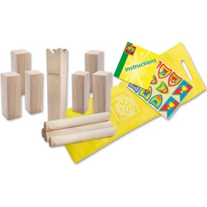 Relaxdays Kubb spel - werpspel - 21 speelfiguren - buitenspel - houten