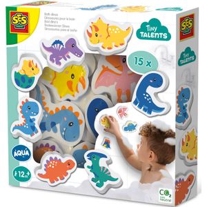 SES - Tiny Talents - Badspeelgoed - Gekleurde Foam Dinosaurus Figuren