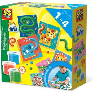 SES - My First - Klei Opdrachtkaarten Dieren - Glutenvrije Klei - Goed Uitwasbaar - Droogt Niet Uit