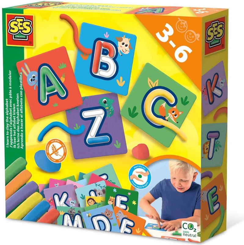 SES Creative 14641 - Ik leer het alfabet kneden - Verschillende kleuren