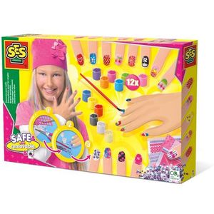 SES - Nagels Versieren - 12 Kleuren Veilige Nagellak - Inclusief Glittersteentjes