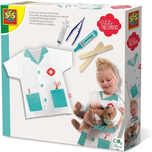 SES Verkleedkledingset dokter incl. doktersjas, speel thermometer, pincet en spuitje