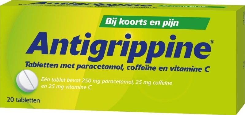 Antigrippine - Tabletten - Paracetamol - Coffeïne - Vitamine C