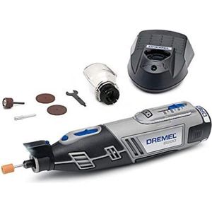 Dremel 8220 Draadloze Multitool met 12V 2.0 Ah Lithium-ion Accu - Multigereedschap Set met 1 Hulpstuk en 5 Accessoires, Variabele Snelheid 5.000-35.000 t/min, LED-licht, EZ-Twist Functie