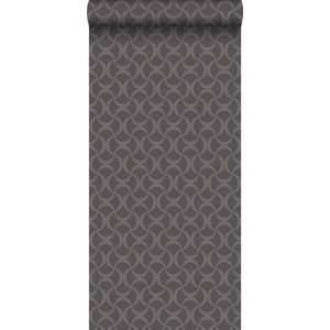 Origin Wallcoverings behang grafisch donkergrijs - 345740 - 53 cm x 10,05 m