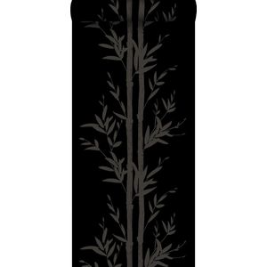 Origin behang bamboe mat zwart en grijs - 345748 - 53 x 1005 cm