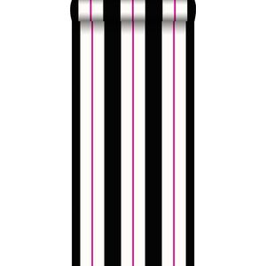 behang strepen roze en zwart - 116506 van ESTAhome