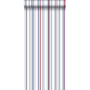 behang strepen rood en blauw - 116511 van ESTAhome