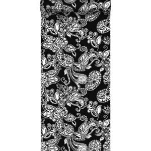 HD vliesbehang funky flowers en paisleys zwart en wit - 136844 van ESTAhome