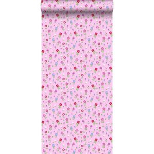 HD vliesbehang bloemen roze - 137318 van ESTAhome