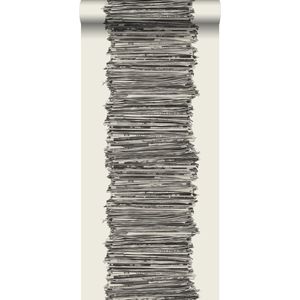HD vliesbehang kranten zwart en wit - 137717 van ESTAhome