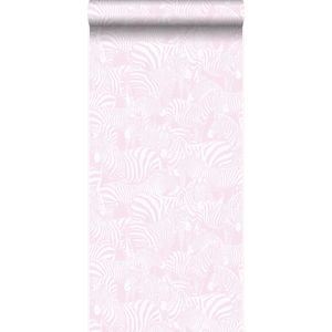 Origin behang zebra's licht roze - 346835 - 53 x 1005 cm