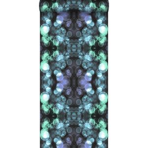 Origin Wallcoverings behang kaleidoskoop-motief licht azuurblauw en lila paars - 337203 - 53 cm x 10,05 m