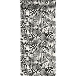 Origin Wallcoverings behang zebra's zwart en wit - 347453 - 53 cm x 10,05 m