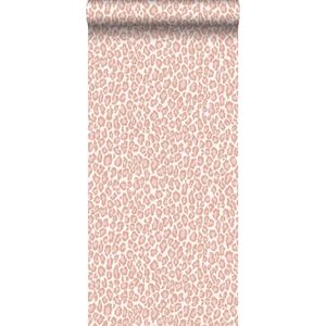krijtverf vliesbehang panterprint perzik roze - 128821 van ESTAhome