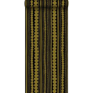 ESTAhome behang kralen zwart en glanzend goud - 128822 - 0,53 x 10,05 m