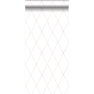Origin Wallcoverings behang wieberruit-motief poederroze en mat wit - 347493 - 53 cm x 10,05 m