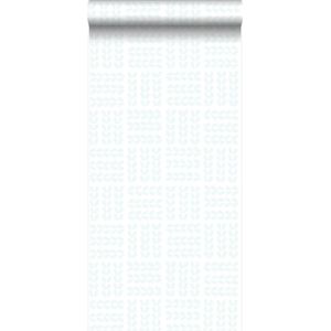 Origin Wallcoverings behang scandinavische blaadjes mat wit en mintgroen - 347499 - 53 cm x 10,05 m