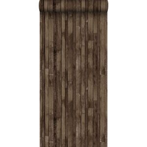 ESTAhome behang sloophout donkerbruin - 53 cm x 10,05 m - 138813