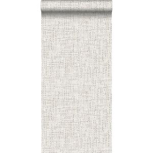 krijtverf eco texture vliesbehang geweven linnen multi tapijt licht warm grijs - 148660 ESTAhome