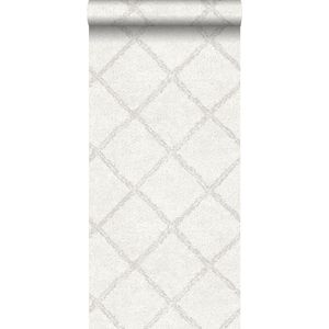 ESTAhome behang oosters berber tapijt licht warm grijs en mat wit - 148664 - 53 cm x 10,05 m