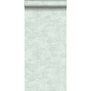 HD vliesbehang waterverf aquarel geschilderde effen uni betonlook licht licht pastel mint groen - 138905 van ESTAhome