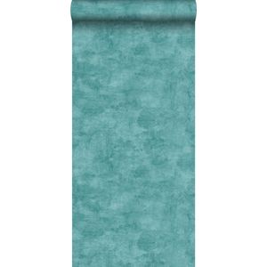 HD vliesbehang effen betonlook turquoise - 138908 van ESTAhome
