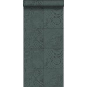 Origin Wallcoverings behang dwarsdoorsnede boomstam smaragd groen - 347549 - 53 cm x 10,05 m
