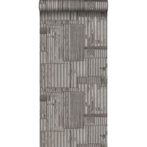 Origin Wallcoverings behang industriële golfplaten 3D donkergrijs - 347618 - 53 cm x 10,05 m