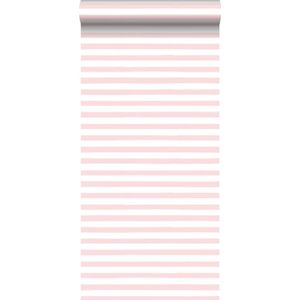 ESTAhome behang geschilderde strepen licht roze en wit - 138969 - 0,53 x 10,05 m