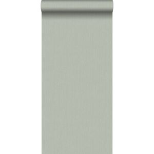 ESTAhome behang effen denim jeans structuur groen grijs - 148705 - 0,53 x 10,05 m