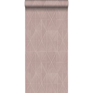 ESTAhome eco-texture vliesbehang origami motief zalmroze - 148709 - 0,53 x 10,05 m