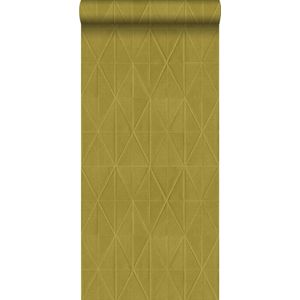 ESTAhome behang origami motief okergeel - 53 cm x 10.05 m - 148711