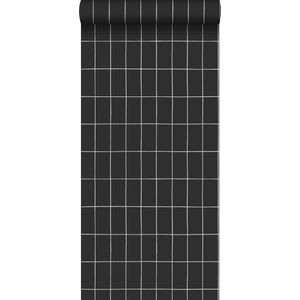 ESTAhome behang kleine tegeltjes zwart en wit - 139032 - 0,53 x 10,05 m