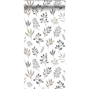 ESTAhome behang bloemmotief in Scandinavische stijl wit - 139081 - 0,53 x 10,05 m