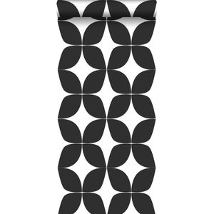 ESTAhome behang grafisch motief zwart wit - 139101 - 0,53 x 10,05 m