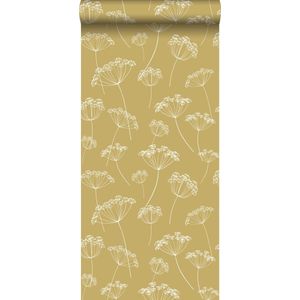ESTAhome behang schermbloemen okergeel en wit - 53 cm x 10.05 m - 139104